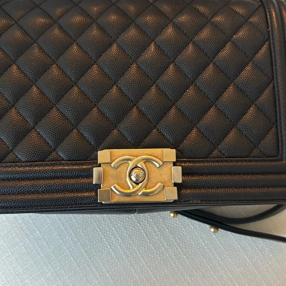 SOLD Chanel Caviar Boy Bag w/ Gold Hardware Flap Handbag - Picture 8 of 16